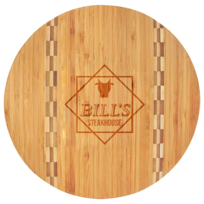 Round Personalized Steakhouse Bamboo Cutting Board