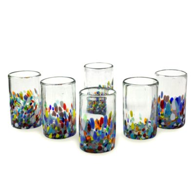Confetti Artisan Handblown Glass Tumbler Drinkware | Set of 6