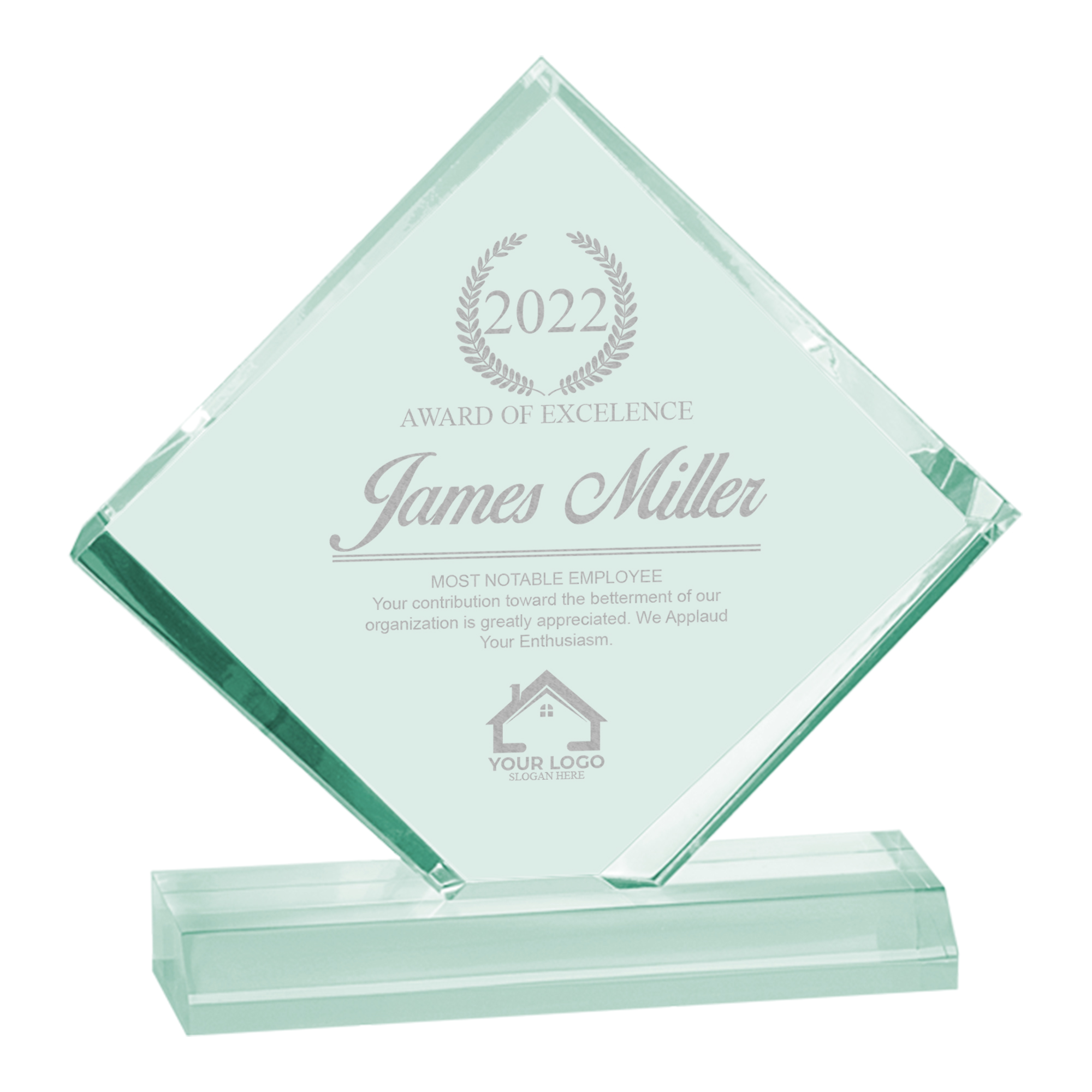 Personalized Diamond Jewel Beveled Acrylic Award - Image 5