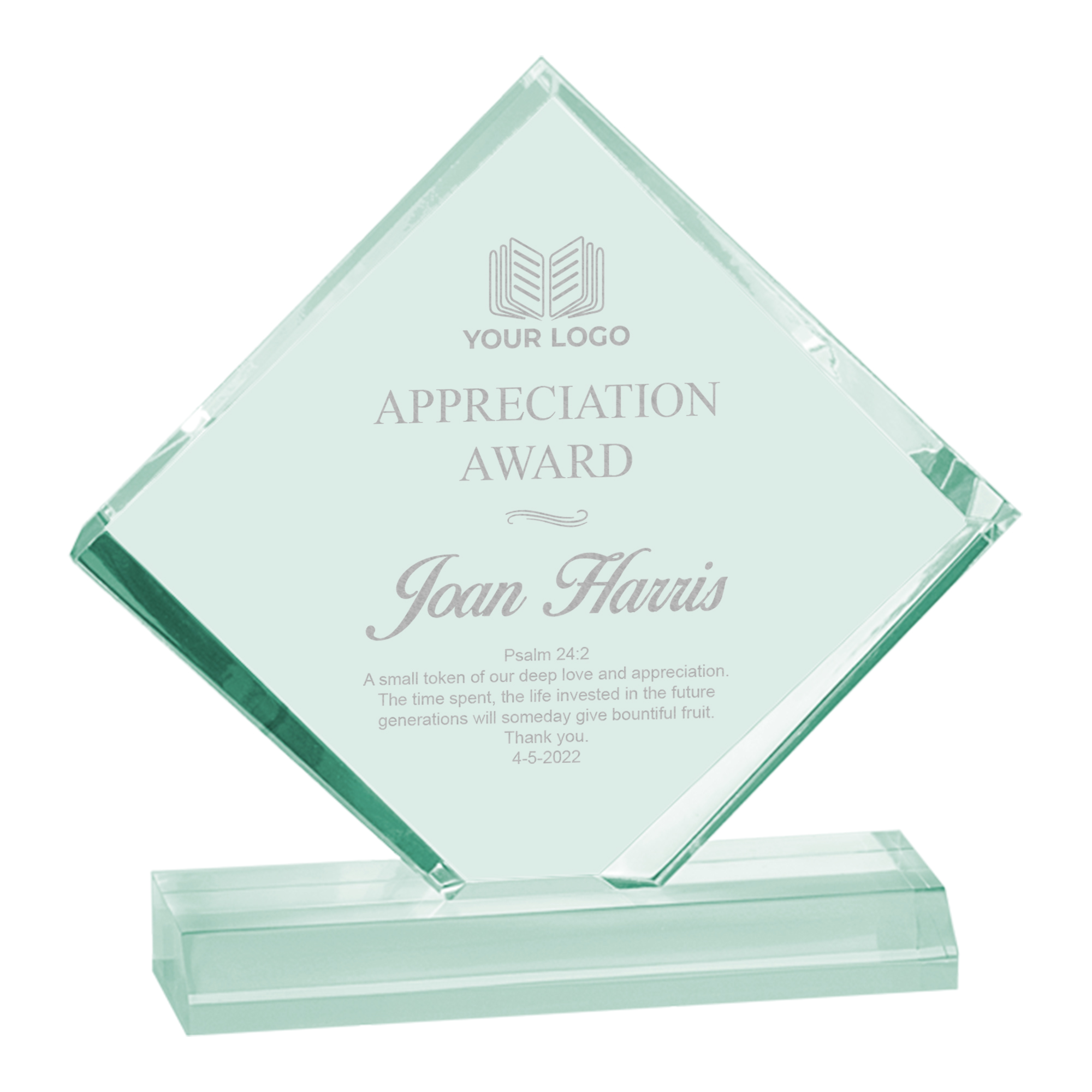 Personalized Diamond Jewel Beveled Acrylic Award - Image 6