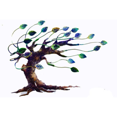 Artisan Crafted Painted Iron Plasma Cut | Tree Leafs