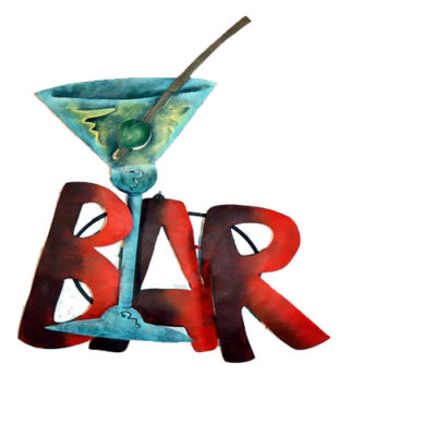 Bar Sign | Artisan Crafted Painted Iron Plasma Cut | Bar Martini