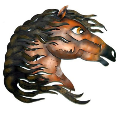 Artisan Crafted Painted Iron Plasma Cut | Horse Head | 1