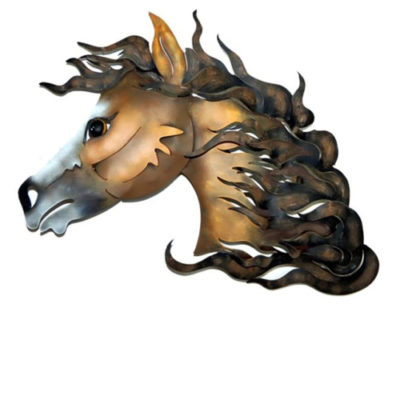 Artisan Crafted Painted Iron Plasma Cut | Horse Head 2