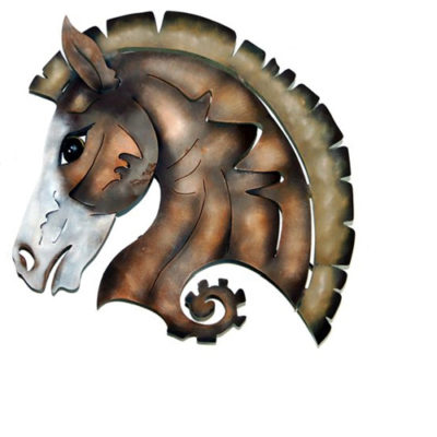 Artisan Crafted Painted Iron Plasma Cut | Horse Head 3