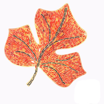 Artisan Crafted Painted Crystal Cut | Tree Leaf Fall