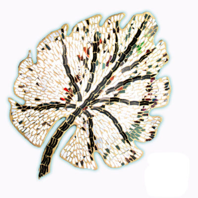 Artisan Crafted Painted Crystal Cut | Tree Leaf Winter