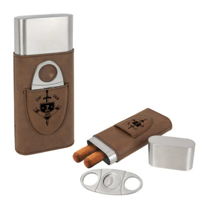 Personalized Cigar Case with Cutter - 7 Regiment Design