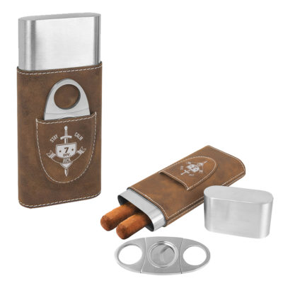 Personalized Cigar Case with Cutter - 7 Regiment Design
