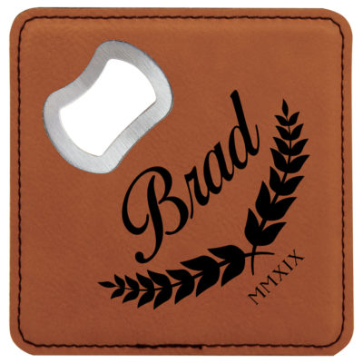 Personalized Bottle Opening Coaster Set - Caesar Design