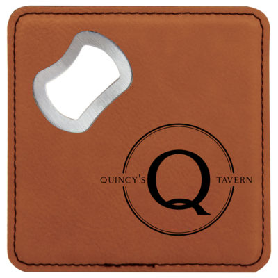 Personalized Bottle Opening Coaster Set - Tavern Design