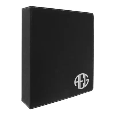 Personalized Round Monogram Leatherette Binder