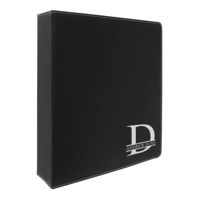 Personalized Split Letter Monogram Leatherette Binder