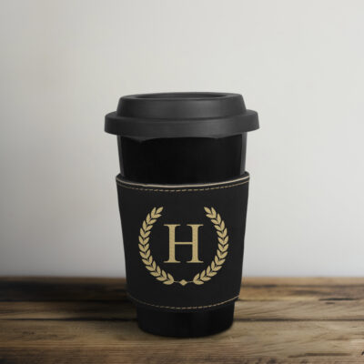 Personalized Horace Leatherette Mug Sleeve