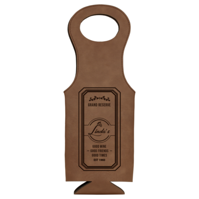 Personalized Leatherette Wine Bottle Bag - Wine Seal