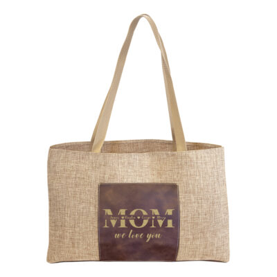 Custom Mother's Day Design Burlap Bag with Gusset