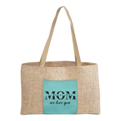 Custom Mother's Day Design Burlap Bag with Gusset