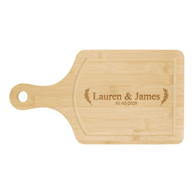 Custom Laurel Couple Bamboo Paddle Serving Board