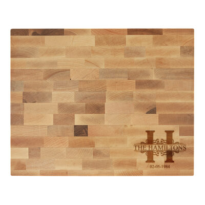 Custom Royal Monogram Maple Butcherblock Cutting Board