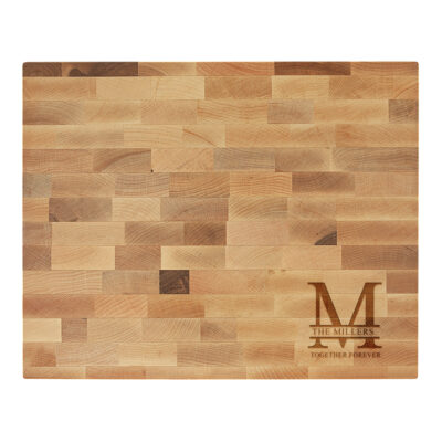 Custom Split Letter Monogram Maple Butcherblock Cutting Board