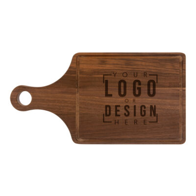 Custom Walnut Cutting Board Paddle Shape with Drip Ring