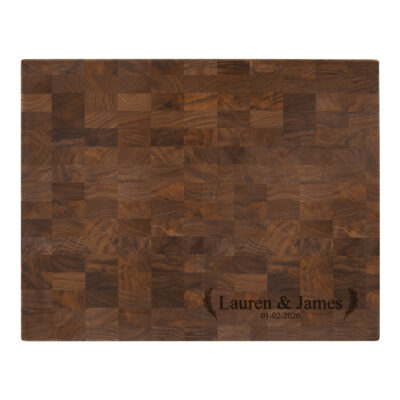 Custom Laurel Couple Walnut Butcherblock Cutting Board