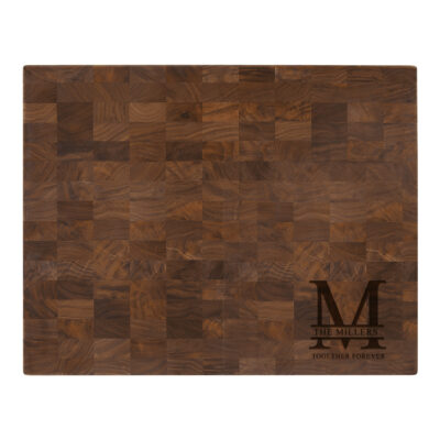 Custom Split Letter Monogram Walnut Butcherblock Cutting Board