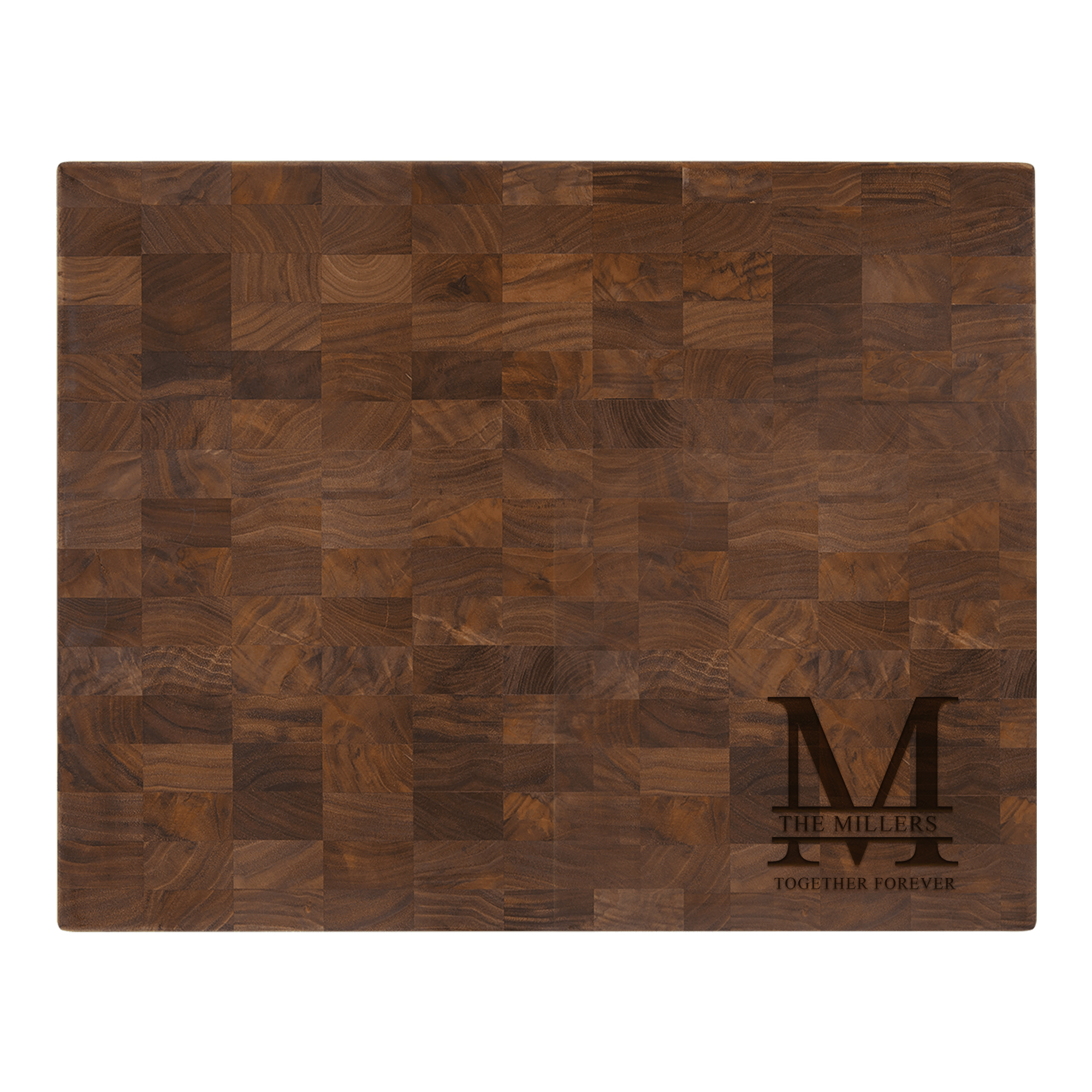 Custom Split Letter Monogram Walnut Butcherblock Cutting Board