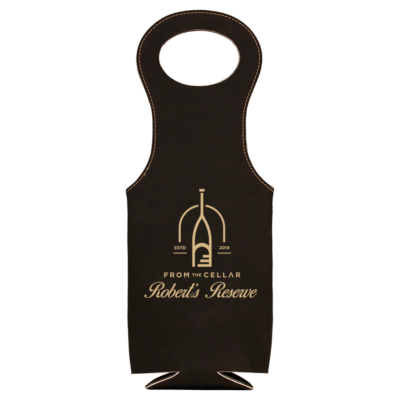 Personalized Leatherette Wine Bottle Bag - Wine Cellar