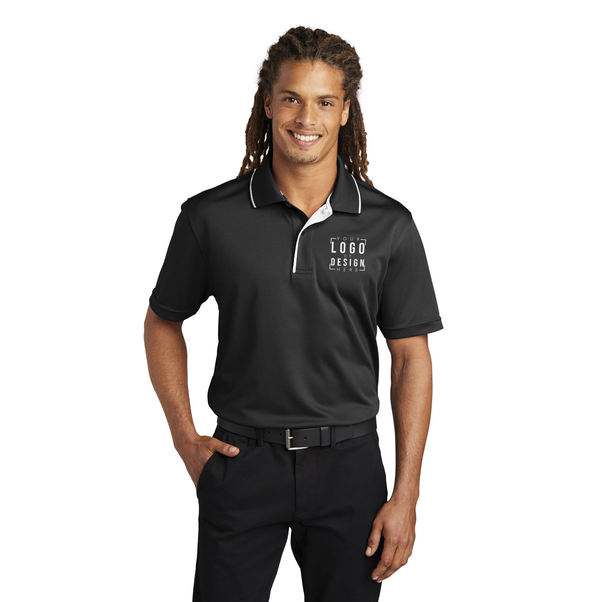 Sport-Tek Dri-Mesh Polo with Tipped Collar and Piping Sport-Tek Dri-Mesh Polo with Tipped Collar and Piping