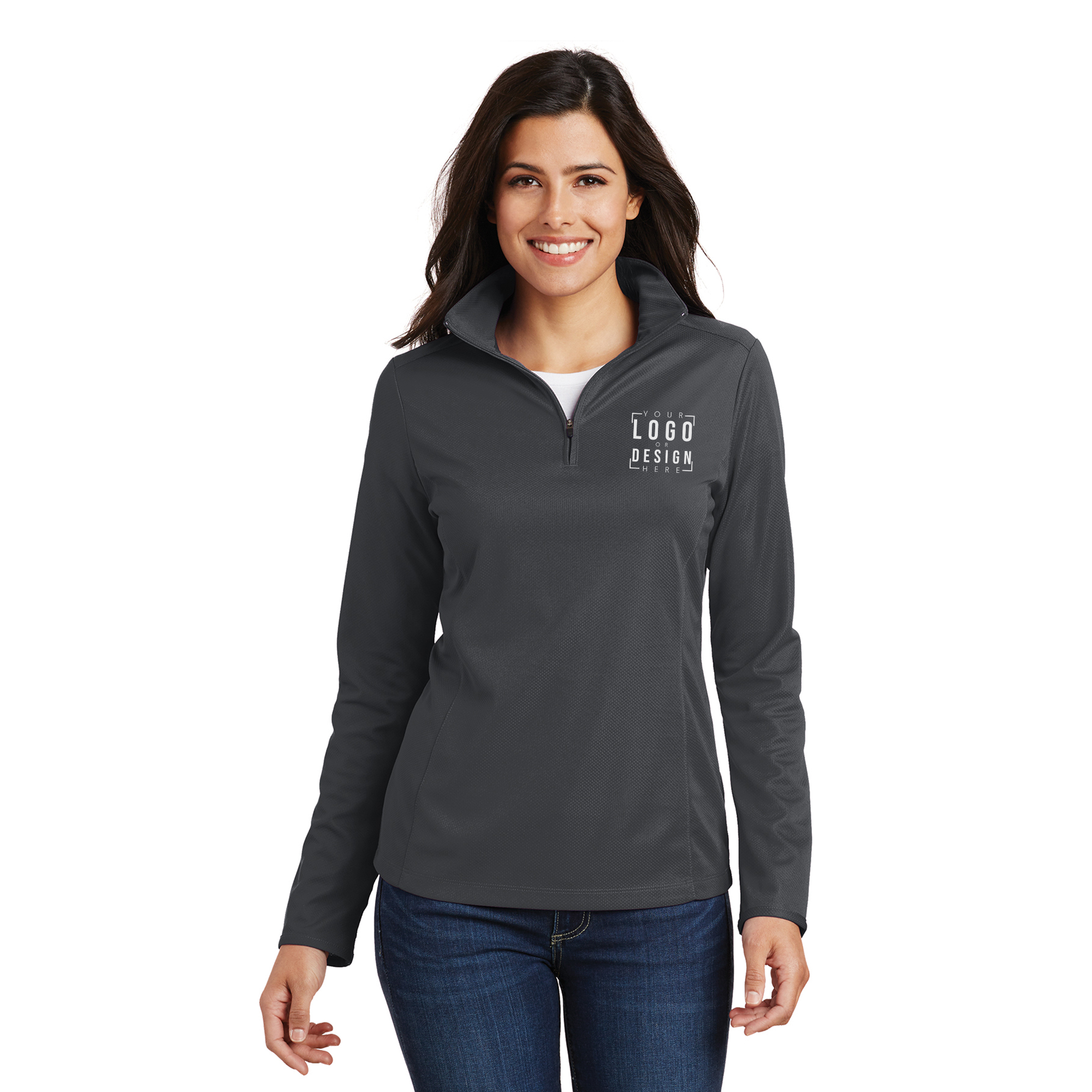 Port Authority Ladies Pinpoint Mesh 1/2-Zip Port Authority Ladies Pinpoint Mesh 1/2-Zip