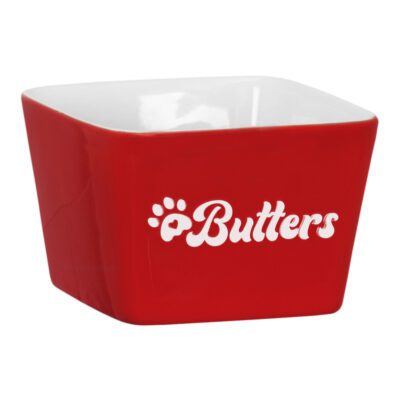 Personalized Square Ceramic Pet Bowl