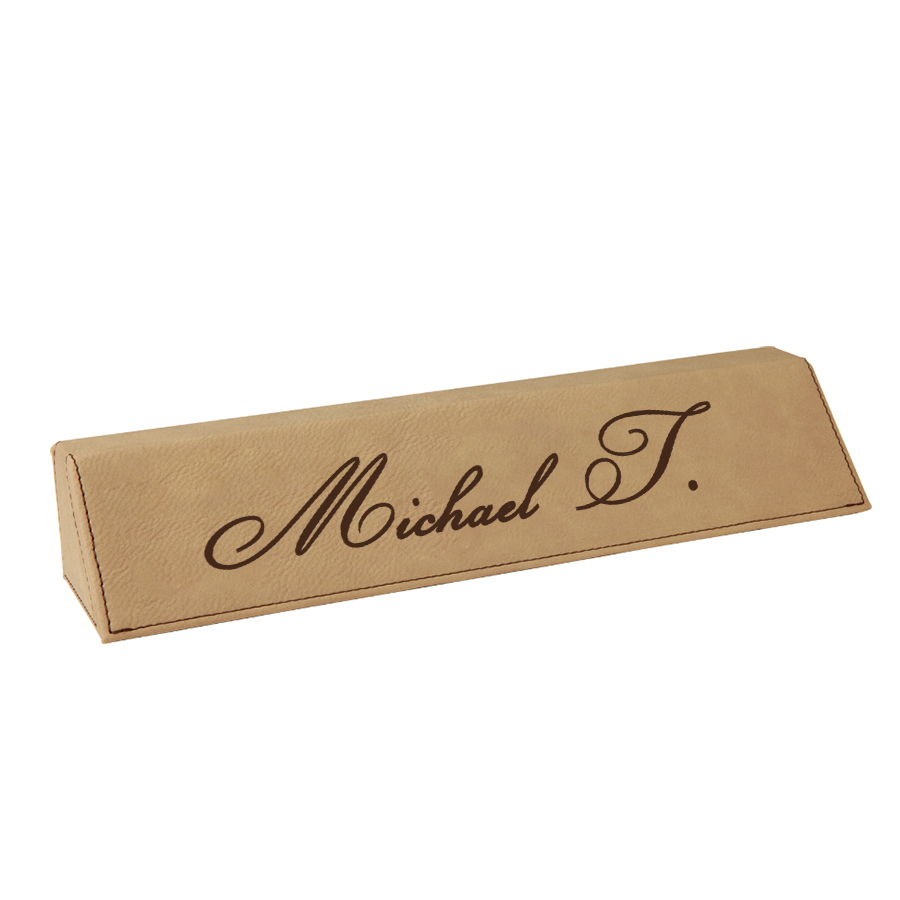Personalized Leatherette Small Desk Name Plate - Image 2