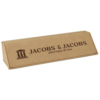 Personalized Leatherette Small Law Desk Name Plate