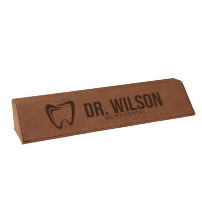 Personalized Leatherette Large Dental Desk Name Plate