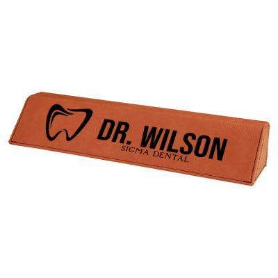 Personalized Leatherette Large Dental Desk Name Plate