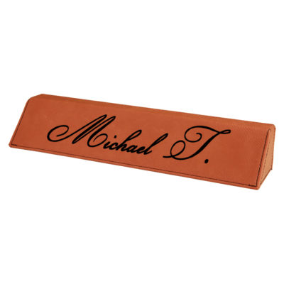 Personalized Leatherette Small Desk Name Plate