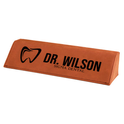 Personalized Leatherette Small Dental Desk Name Plate