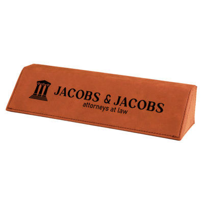 Personalized Leatherette Small Law Desk Name Plate
