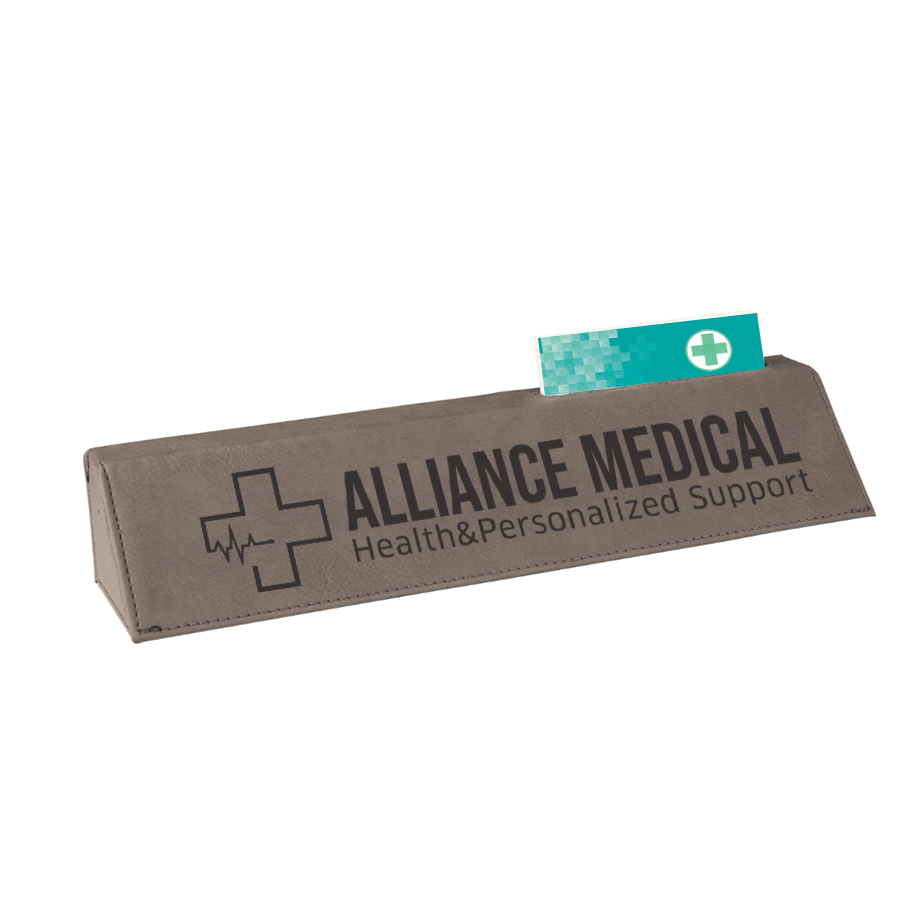 Personalized Business Card Holder Leatherette Medical Desk Name Plate - Image 4