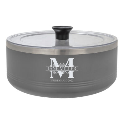 Custom Royal Monogram Vacuum Insulated Serving Bowl with Lid