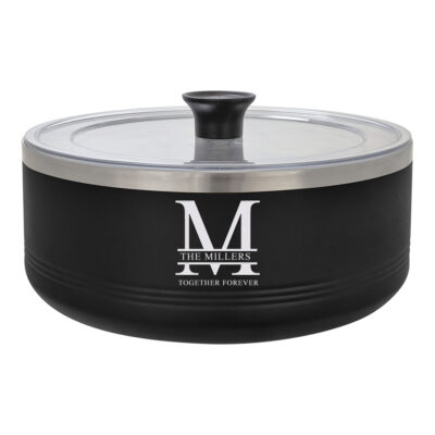 Custom Split Letter Monogram Vacuum Insulated Serving Bowl with Lid