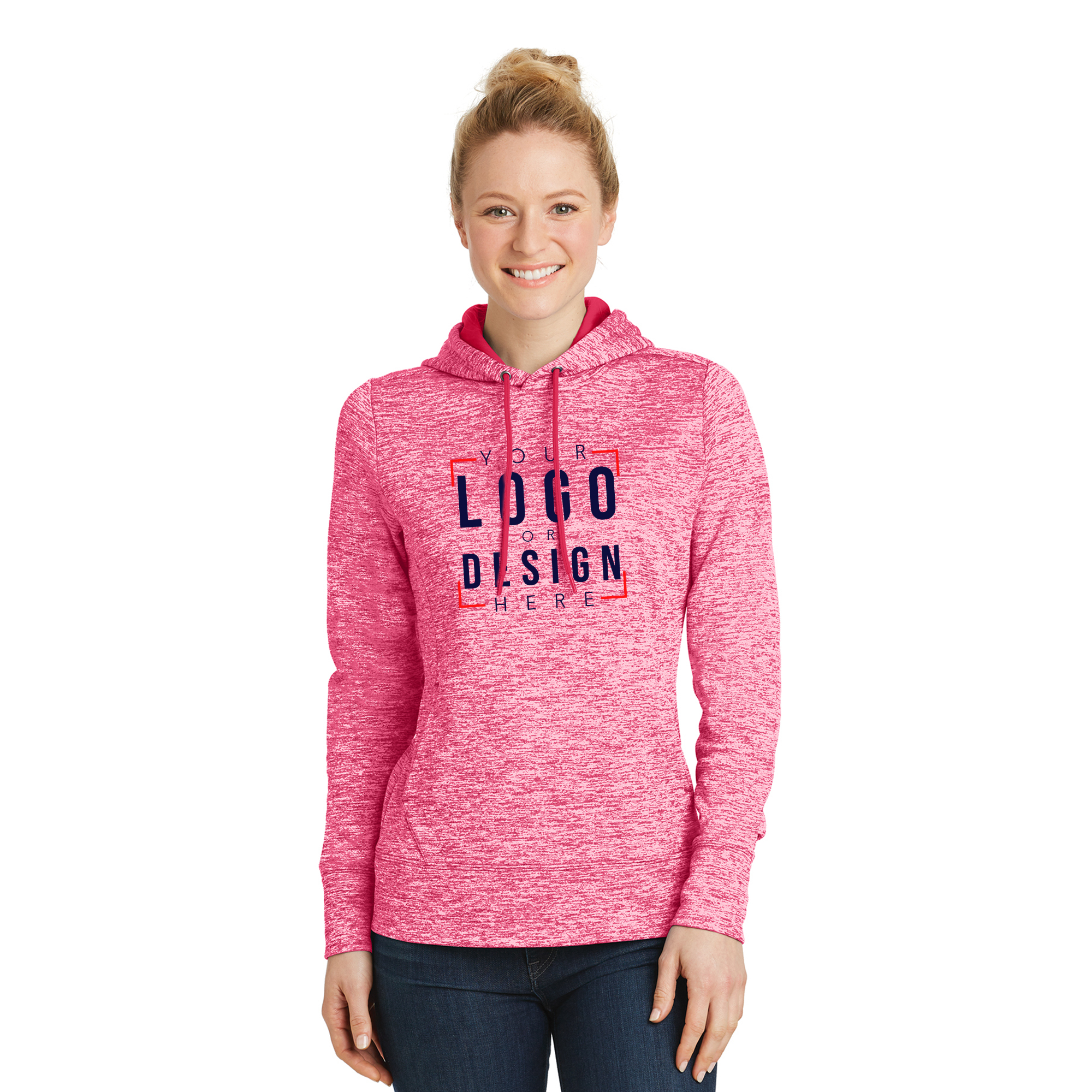 Sport-Tek Ladies PosiCharge Electric Heather Fleece Hooded Pullover Sport-Tek Ladies PosiCharge Electric Heather Fleece Hooded Pullover