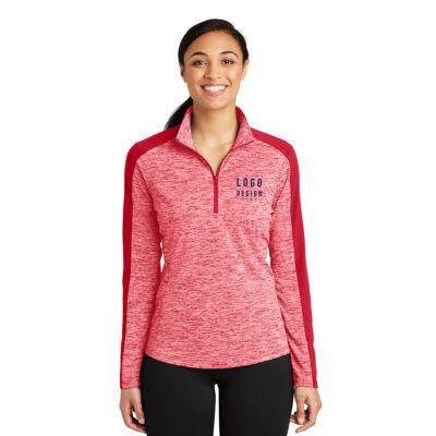 Sport-Tek Ladies PosiCharge Electric Heather Colorblock 1/4-Zip Pullover