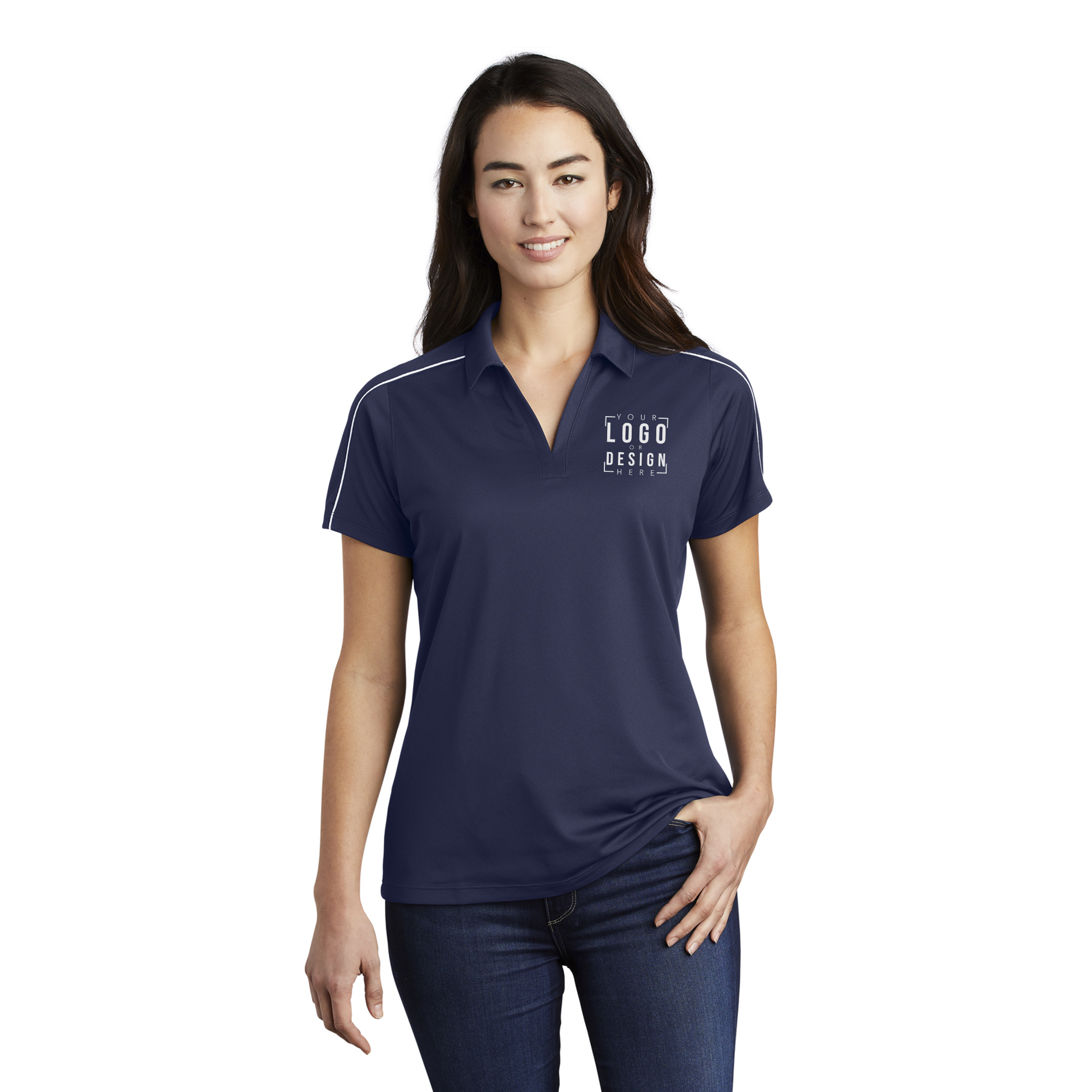 Sport-Tek Ladies Micropique Sport-Wick Piped Polo Sport-Tek Ladies Micropique Sport-Wick Piped Polo