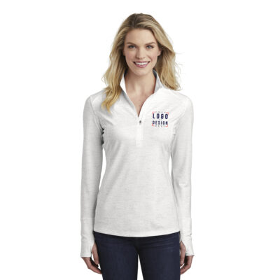 Sport-Tek Ladies Sport-Wick Stretch Reflective Heather 1/2-Zip Pullover