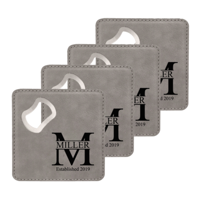 Personalized Bottle Opening Coaster Set