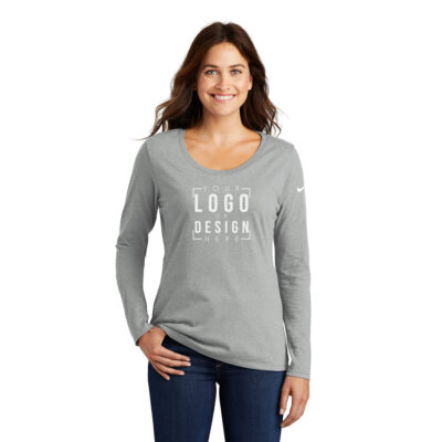 Nike Ladies Core Cotton Long Sleeve Scoop Neck Tee