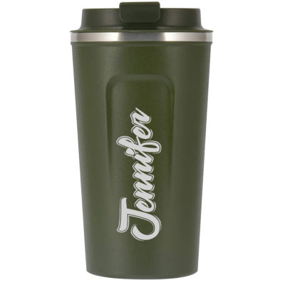 Personalized Stainless Steel Travel Coffee Mug - Outline Design