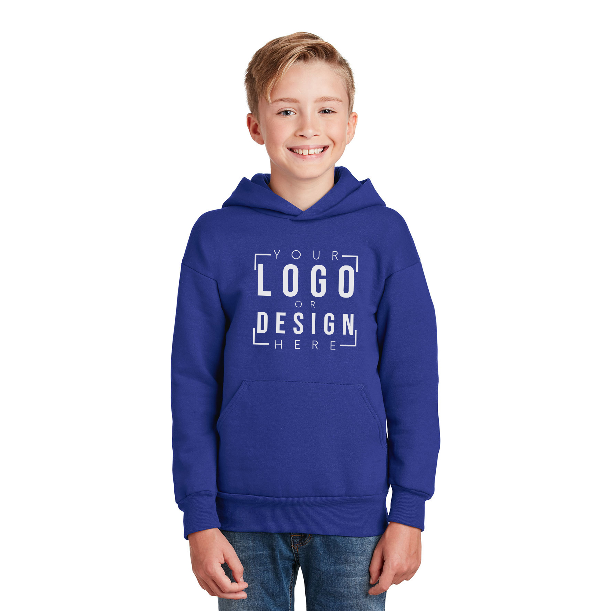 Hanes - Youth EcoSmart Pullover Hooded Sweatshirt